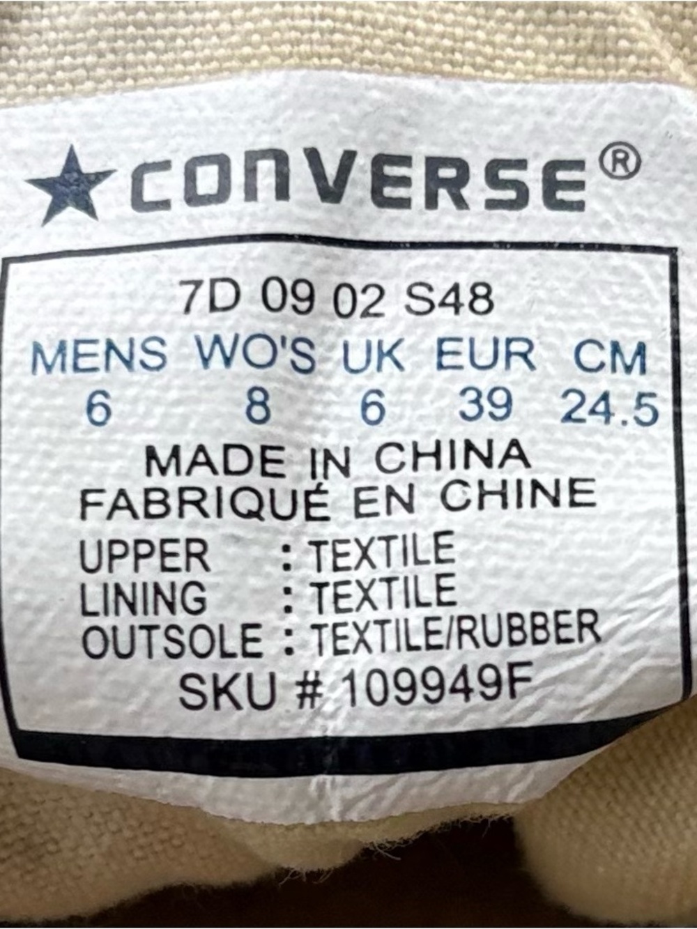 Converse Black and White Textile Low-Top Sneakers - Picture 6 of 6